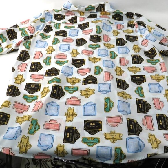 Karl Lagerfeld Paris NWT White w/Paris Street Signs Print Utility Shirt XLarge - Picture 4 of 6